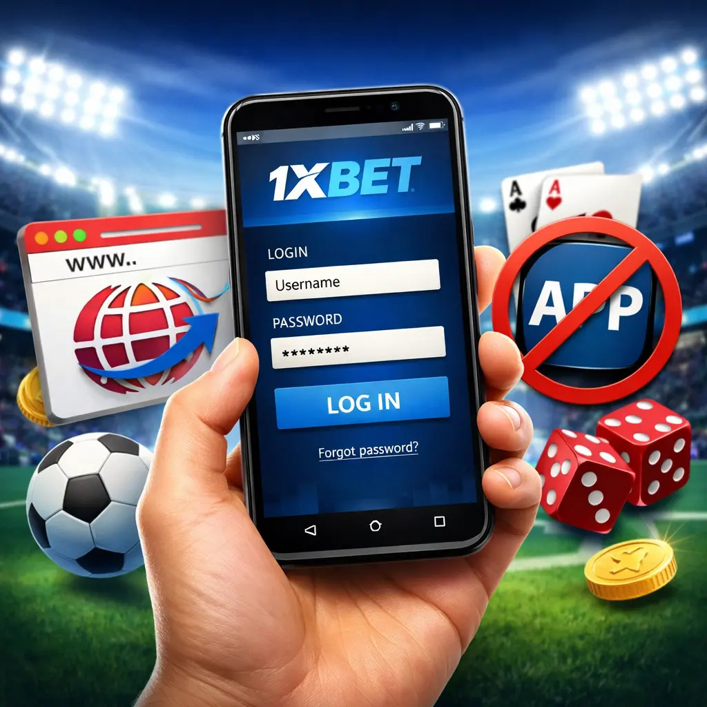 Cara Login 1xBet lewat Browser Mobile